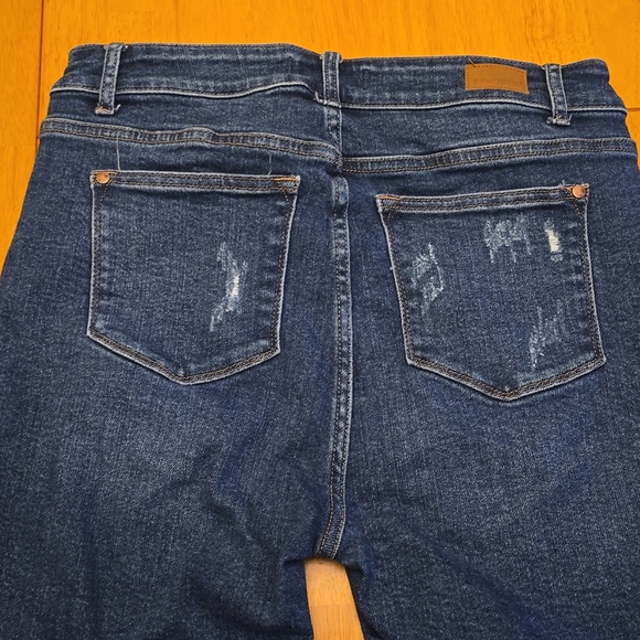 Judy Blue Ripped Dark Blue Denim Shorts - Picture 2 of 3
